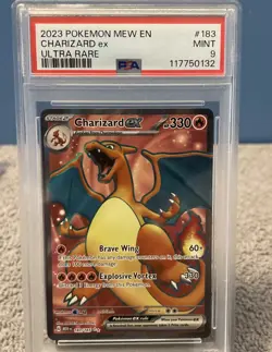 2023 Pokemon TCG Charizard EX Ultra Rare Holo Card PSA 9 Mint 183/165 - Image 1