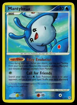 Pokemon Card - Mantyke Diamond and Pearl 55/130 Uncommon Reverse Holo - Image 1