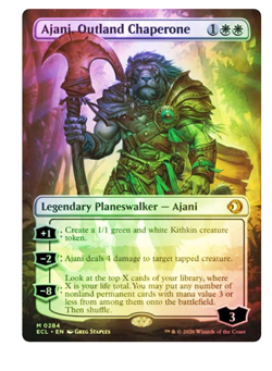 Ajani, Outland Chaperone - Foil - Borderless Lorwyn Eclipsed MTG - Image 1