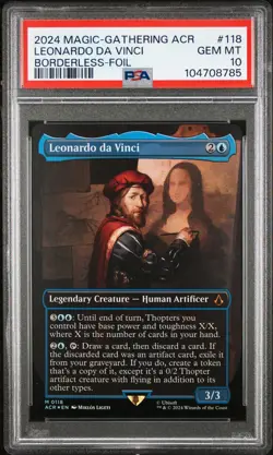 MTG Leonardo da Vinci 118 Mythic Foil Assassin's Creed PSA 10 Gem Mint - Image 1