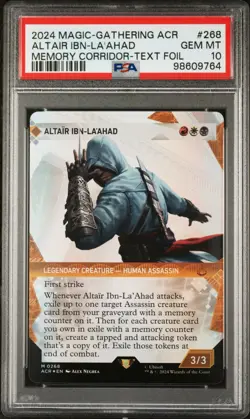 MTG Altair Ibn-La'Ahad 268 Mythic Textured Foil Assassin's Creed PSA 10 Gem Mint - Image 1