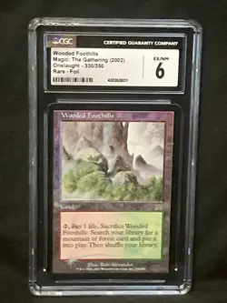 Wooded Foothills Foil Onslaught LP EX/NM CGC (8011) Grade 6 Magic MTG - Image 1