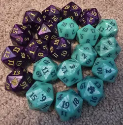 Lot of 21 Magic the Gathering Spindown Oversized D20 Dice 10 Eldraine 11 Theros - Image 2