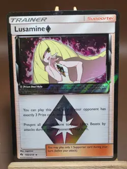 HP/DMG Lusamine Prism Star 182/214 - Trainer - SM - Lost Thunder Pokemon - Image 1