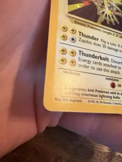 Pokemon TCG Zapdos Base Set Holo Unlimited Rare Card 16/102 NM - Image 3