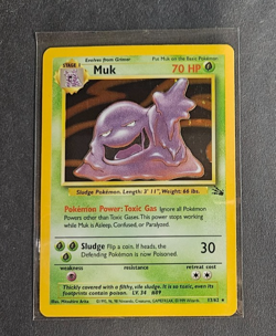 Pokemon TCG Muk 13/62 Holo Rare Fossil Set WOTC 1999 NM Condition - Image 1