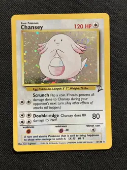 Pokemon 2000 Base set II 2 Chansey holo rare #3 LP - Image 1