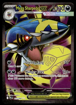 Pokemon TCG Phantasmal Flames #113/094 Mega Sharpedo ex Holo NM - Image 1