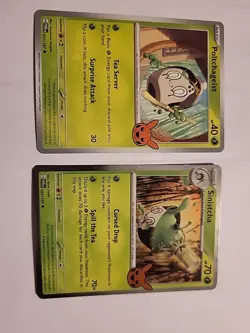 2 Pokemon Trick Or Trade Poltchageist 021/167 &Sinistcha 022/167 Holo. Both 2024 - Image 1