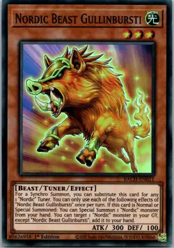 Yugioh Nordic Beast Gullinbursti BACH-EN011 1st Edition Super Rare NM - Image 1
