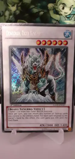 Dewloren, Tiger King of the Ice Barrier SECRET RARE 1st Ed LP HA02-EN027 - Image 1