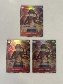 3x One Piece - Treasure Booster Promo - Monkey.D.Luffy - ST10-006 SR - Near Mint - Image 1