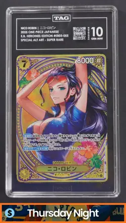 2025 ONE PIECE JAPANESE EB03-055 NICO ROBIN SPECIAL ALT ART - SUPER RARE TAG 10 - Image 1
