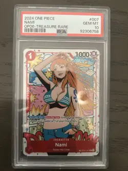 2024 ONE PIECE OP06-WINGS OF THE CAPTAIN TREASURE RARE #007 NAMI PSA 10 - Image 1