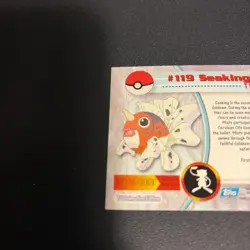 SEAKING #119 - SILVER Non Holo - Topps Blue Logo - TV Animation - POKEMON CARD - Image 5