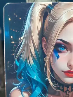 1/1 Only 1 Made Harley Quinn DC Cyberpunk Pretty Custom Waifu Card Size 5x3.5 - Image 2