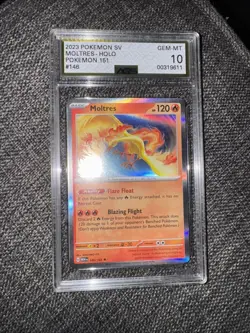 Moltres Holo Fire 2023 Scarlet & Violet 151 Pokemon TCG Card 146/165 AGS 10 GOLD - Image 2