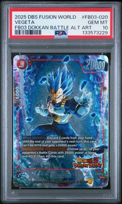 2025 DRAGON BALL SUPER CARD GAME FUSION WORLD NEW ADVENTURE VEGETA PSA 10 - Image 1