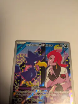 Pokemon Team Rockets Murkrow Illustration Rare Card 200/182 Destined Rivals - Image 3