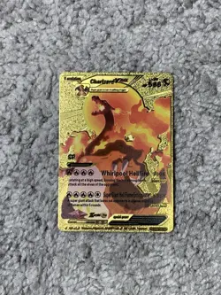 Charizard VMax HP586 Whirlpool Hellfire Gold Foil Fan Art Display Card - Image 1