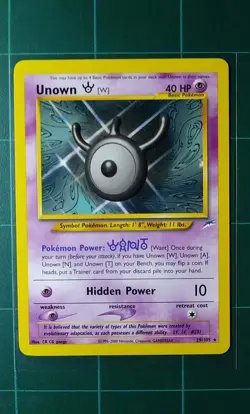 Pokemon Card Neo Destiny 29 Unown [W] Rare 2000 Wizards Of The Coast NM - Image 1