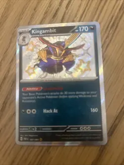 Pokemon Card Kingambit 187/091 Paldean Fates Shiny Rare Near Mint - Image 1