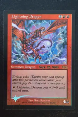 Magic The Gathering MTG LIGHTNING DRAGON FOIL Prerelease Promos LP Played - Image 1