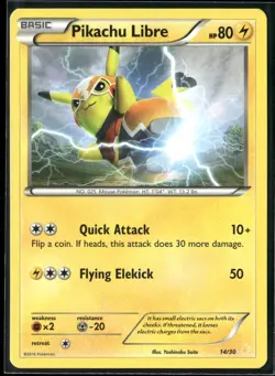 POKEMON - PIKACHU LIBRE 14/30 NON HOLO X&Y TRAINER KIT LP++ - Image 1