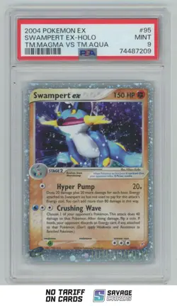 2004 Pokemon EX Team Magma vs Team Aqua Holo Swampert ex PSA 9 #95/95 - Image 1