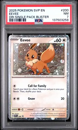 2025 POKEMON SVP PROMO DESTINED RIVALS SINGLE PACK BLISTER #200 EEVEE PSA 7 - Image 1