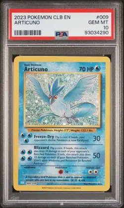 2023 POKEMON CLB-CLASSIC BLASTOISE & SUICUNE EX DECK #009 ARTICUNO PSA 10 - Image 1