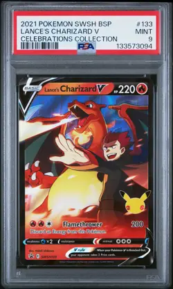 2021 POKEMON SWSH PROMO CELEBRATIONS COLLECTION LANCE'S CHARIZARD V PSA 9 - Image 1