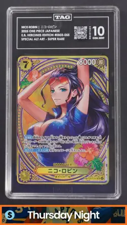 2025 ONE PIECE JAPANESE EB03-055 NICO ROBIN SPECIAL ALT ART - SUPER RARE TAG 10 - Image 1