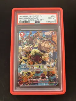 2025 ONE PIECE ST15-002 OP10 ROYAL BLOOD EDWARD NEWGATE WHITEBEARD PSA 10 - Image 1