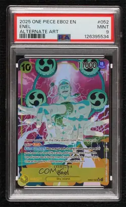 2025 One Piece Card Game: Extra - Anime 25th Collection EB02 Enel PSA 9 MINT - Image 1