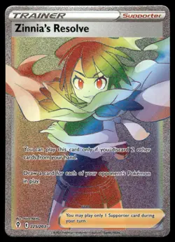 Pokemon Cards Zinnia's Resolve 225/203 Evolving Skies Rare Rainbow NM - Image 1