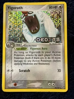 Pokemon Card - Vigoroth Stamped Deoxys 50/107 Reverse Holo Vintage - Image 1