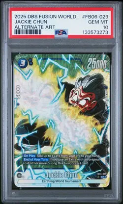 2025 DRAGON BALL SUPER CARD GAME FUSION WORLD RIVALS CLASH JACKIE CHUN PSA 10 - Image 1