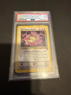 Pokemon TCG Team Rockets Meowth Black Star Promo Card #18 PSA 7 - Image 1