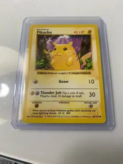 Pokemon Pikachu TCG Base Set Shadowless Common Yellow Cheeks Card 58/102 - Image 1