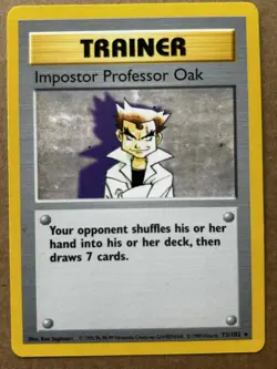 Pokemon Impostor Professor Oak 73/102 Base Set Shadowless Regular Rare TCG Card - Image 1