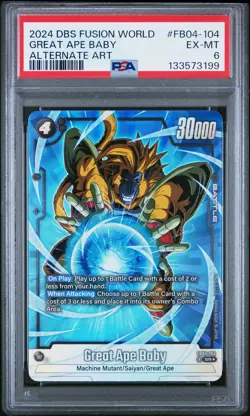 2024 DRAGON BALL SUPER CARD GAME FUSION WORLD ULTRA LIMIT GREAT APE BABY PSA 6 - Image 1