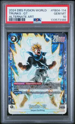 2024 DRAGON BALL SUPER CARD GAME FUSION WORLD ULTRA LIMIT TRUNKS : GT PSA 10 - Image 1