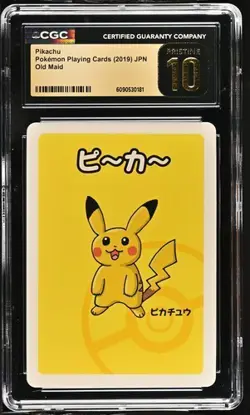 Pokemon Pikachu Old Maid Playing Card CGC 10 Pristine Japanese - Image 1