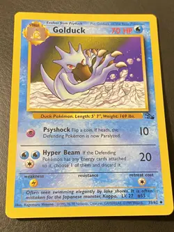Pokemon Cards Fossil 1ST EDITION Golduck 35/62 Non Holo WOTC 1999 NM - Image 1