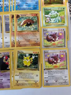 64 VINTAGE lot Pokemon nintendo card 3 shadowless LP/MP Kabuto Bulbasaur Pikachu - Image 5