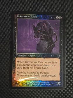 MTG Ravenous Rats Invasion Stamp Foil LP+ - Image 1