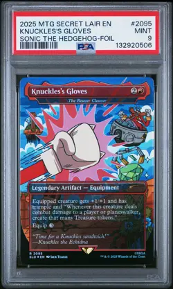 2025 MTG SECRET LAIR DROP SONIC: TURBO GEAR-FOIL #2095 KNUCKLES'S GLOVES PSA 9 - Image 1