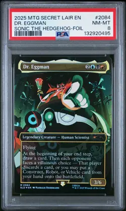 2025 MTG SECRET LAIR DROP SONIC: FRIENDS & FOES-FOIL #2084 DR. EGGMAN PSA 8 - Image 1