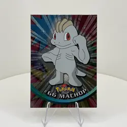 Machop #66 Textured Holo Foil, Vintage 1999 Topps Pokemon TV Animation Edition - Image 1